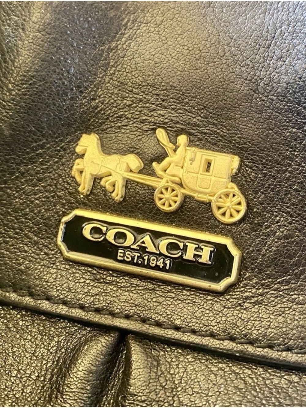 Vintage Coach Madison Sabrina Satchel Shoulder Bag Black Leather Gold Hardware - Picture 3 of 9